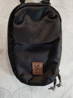 Men's Black Compact Messenger Crossbody Bag